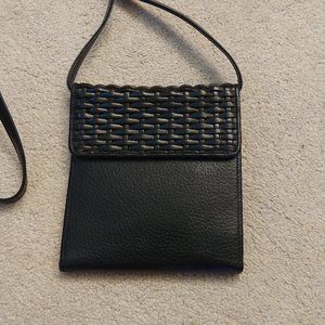 Amanda  Smith black real Leather Crossbody Wallet/Bag